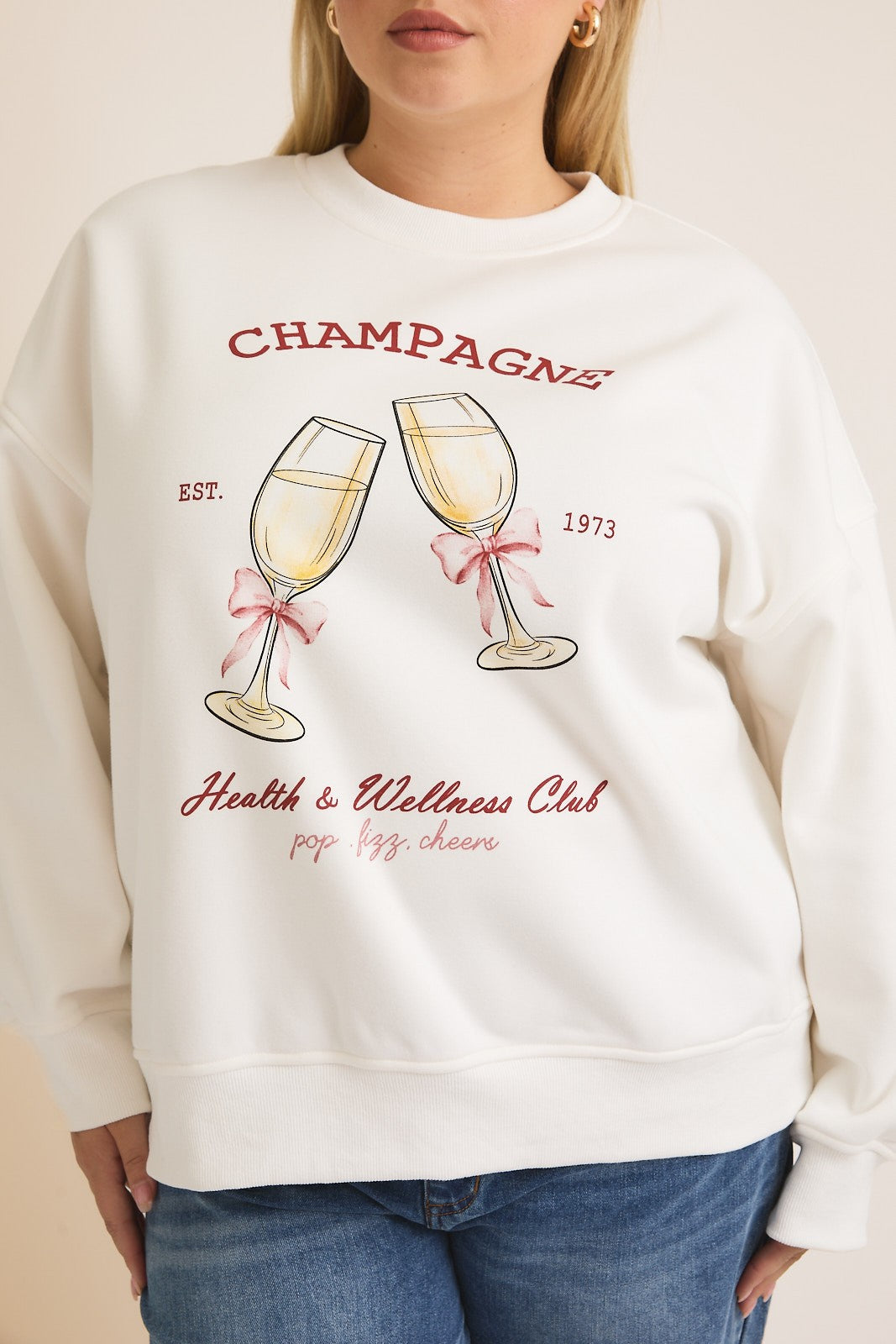 champagne health & wellness club sweatshirt-curvy