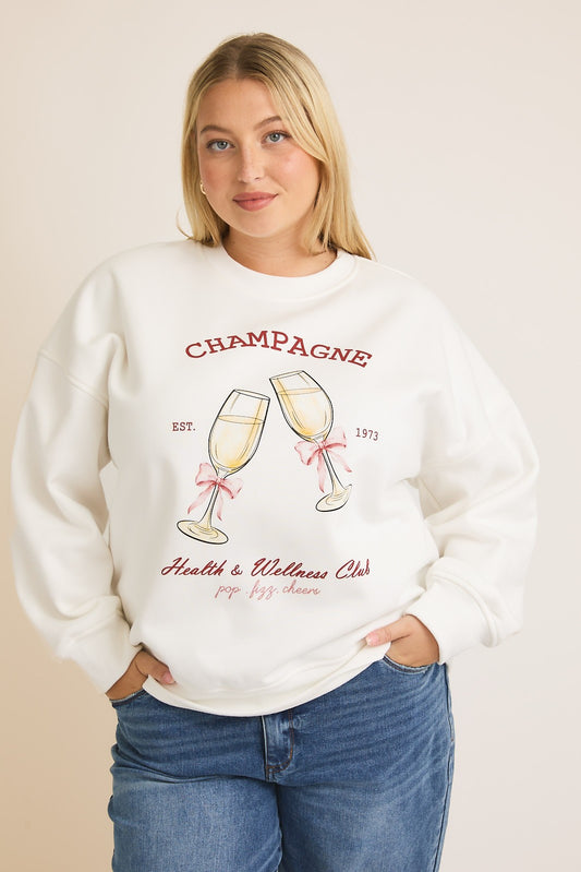 champagne health & wellness club sweatshirt-curvy