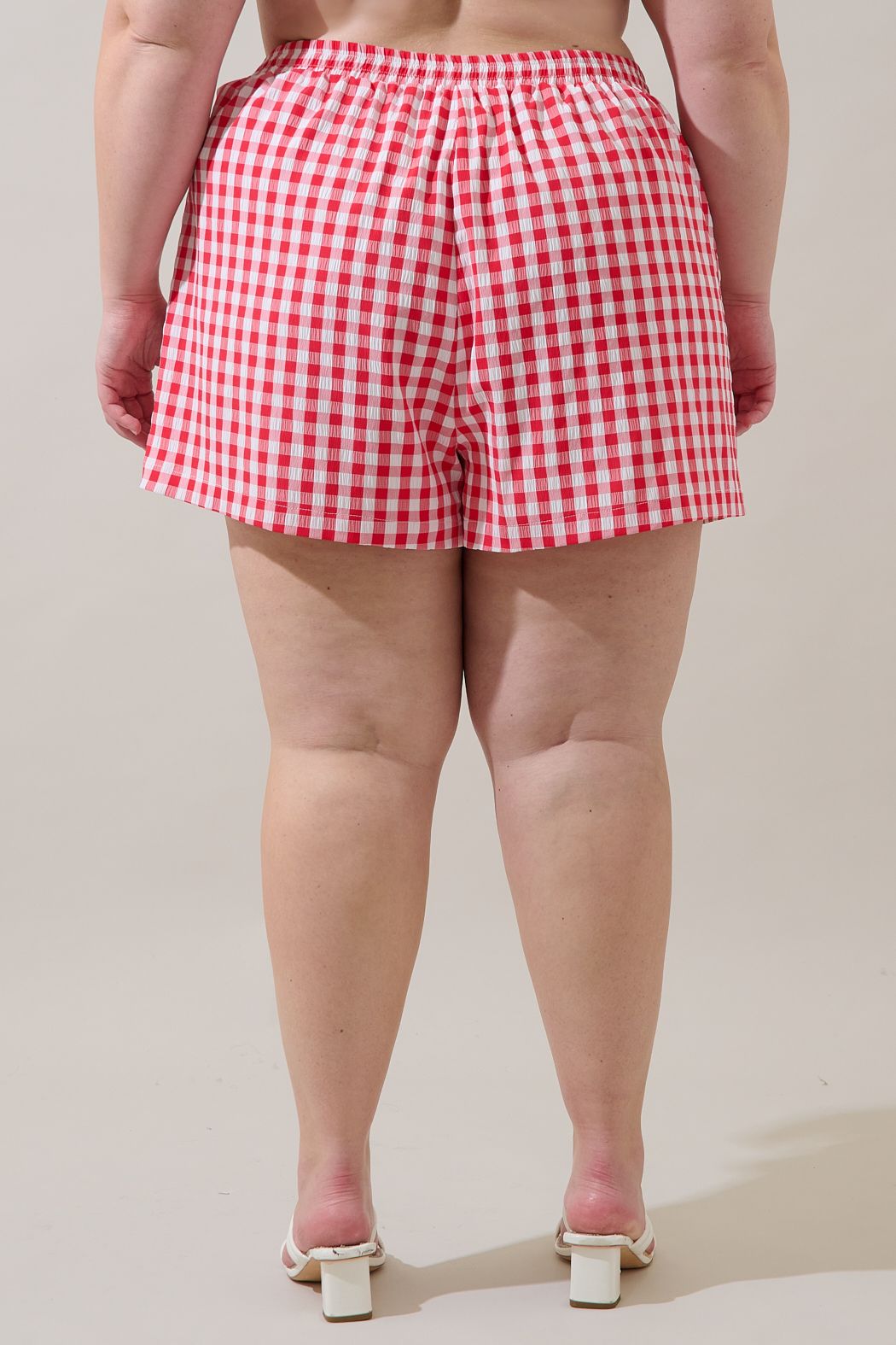 chelli checker high waisted shorts-curvy