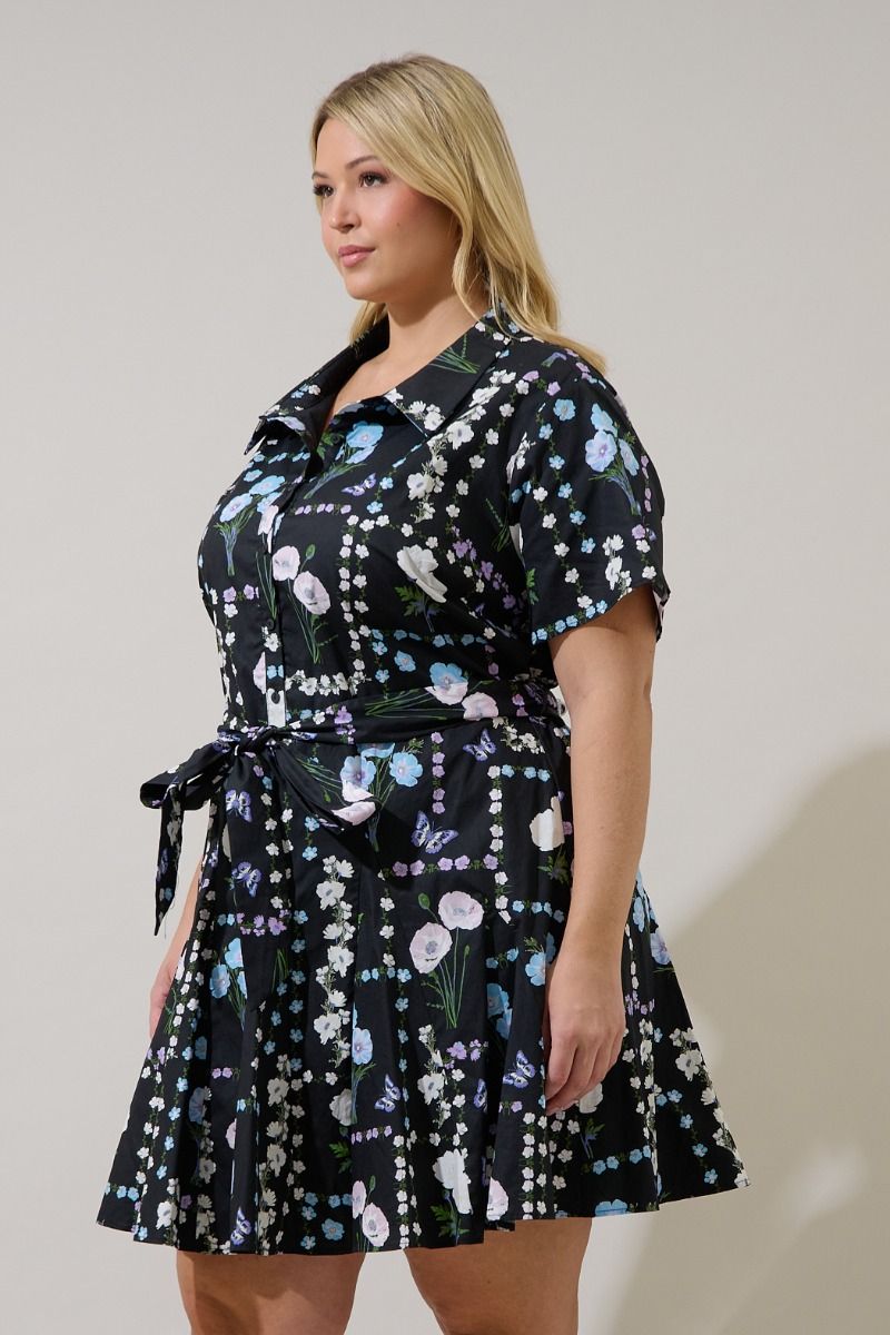 chellie floral mini dress-curvy