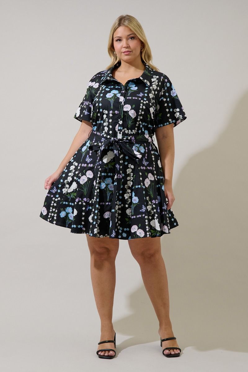 chellie floral mini dress-curvy