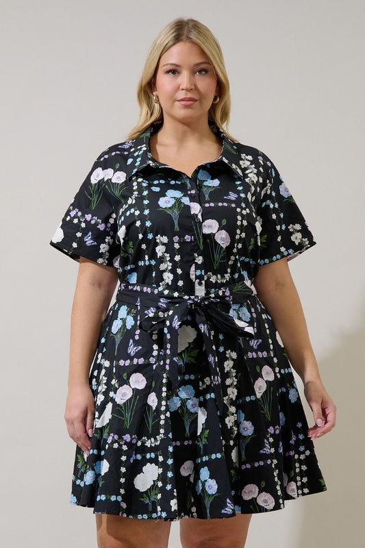 chellie floral mini dress-curvy