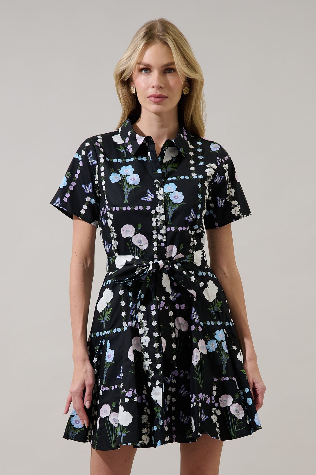 chellie floral mini dress