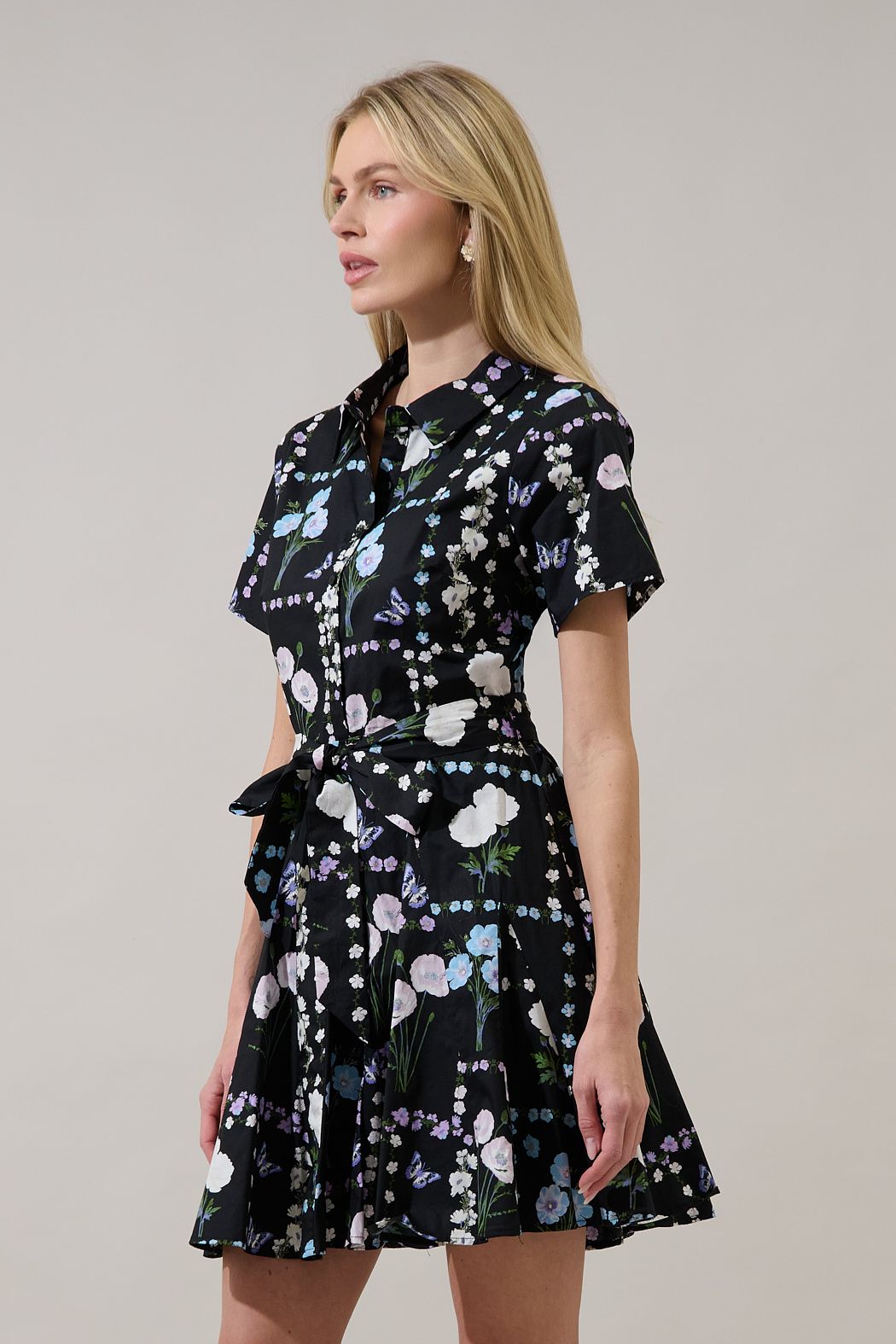 chellie floral mini dress