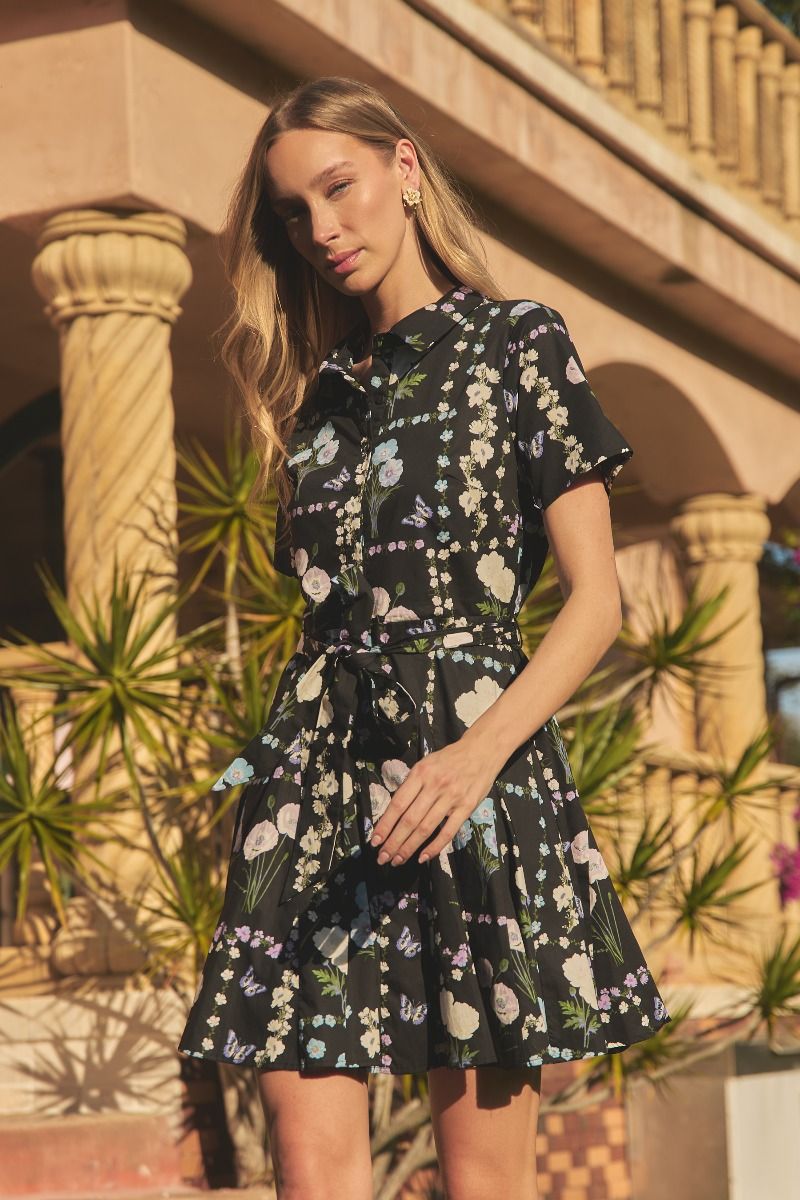 chellie floral mini dress