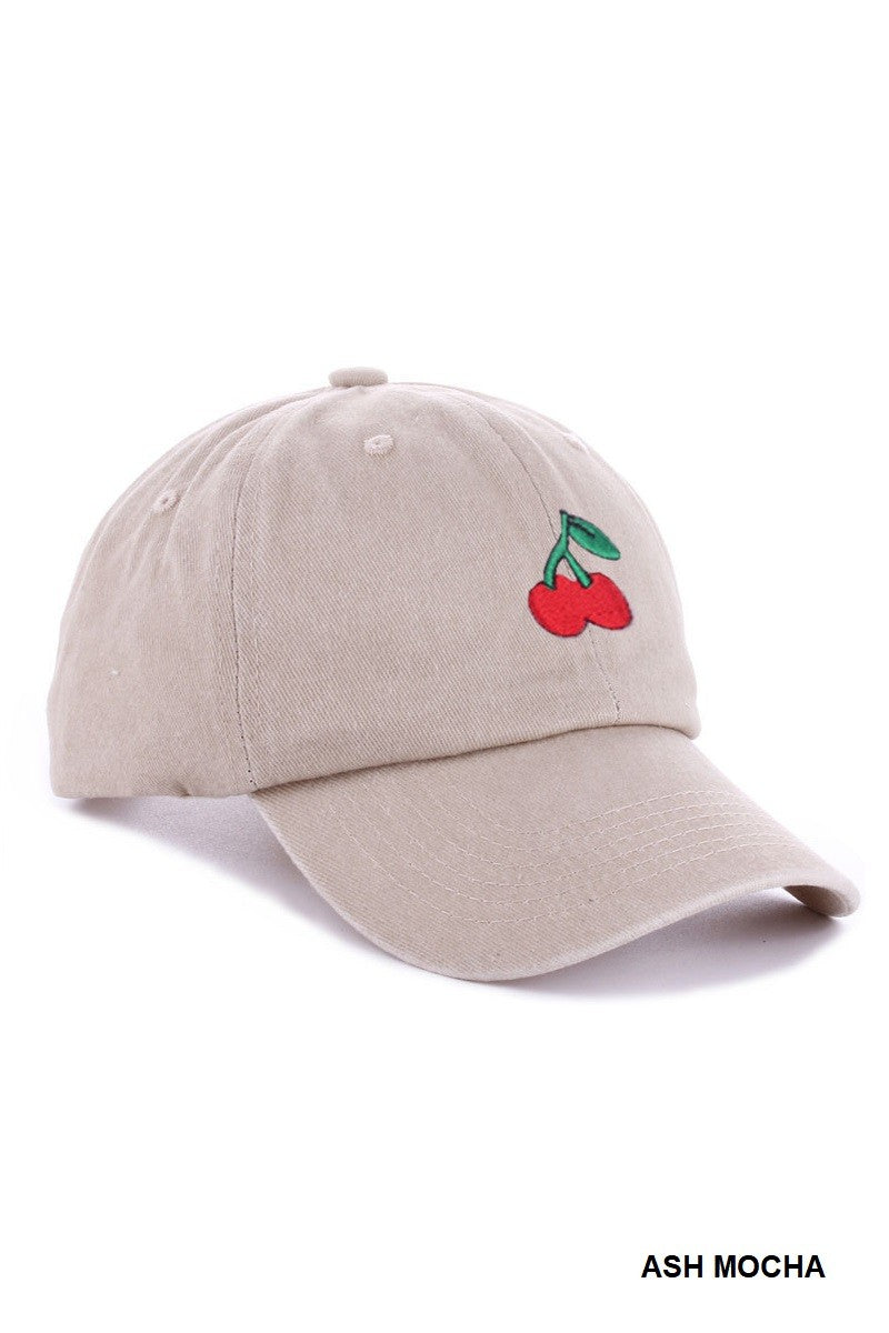 cherry embroidered cap