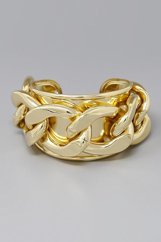 chunky curb chain cuff bracelet