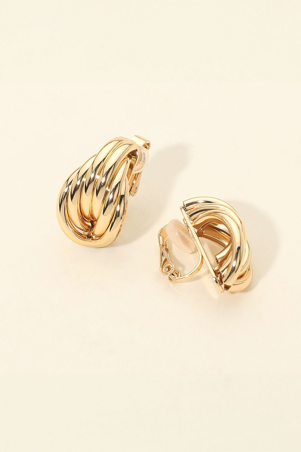 chunky metal clip on earrings