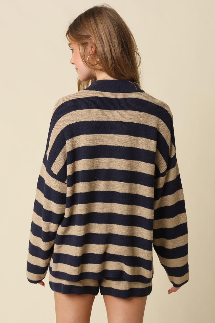 claire stripe knit shorts