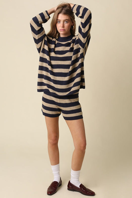 claire stripe knit shorts
