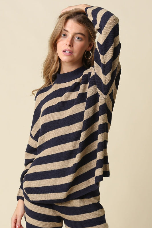 claire stripe oversized knit top