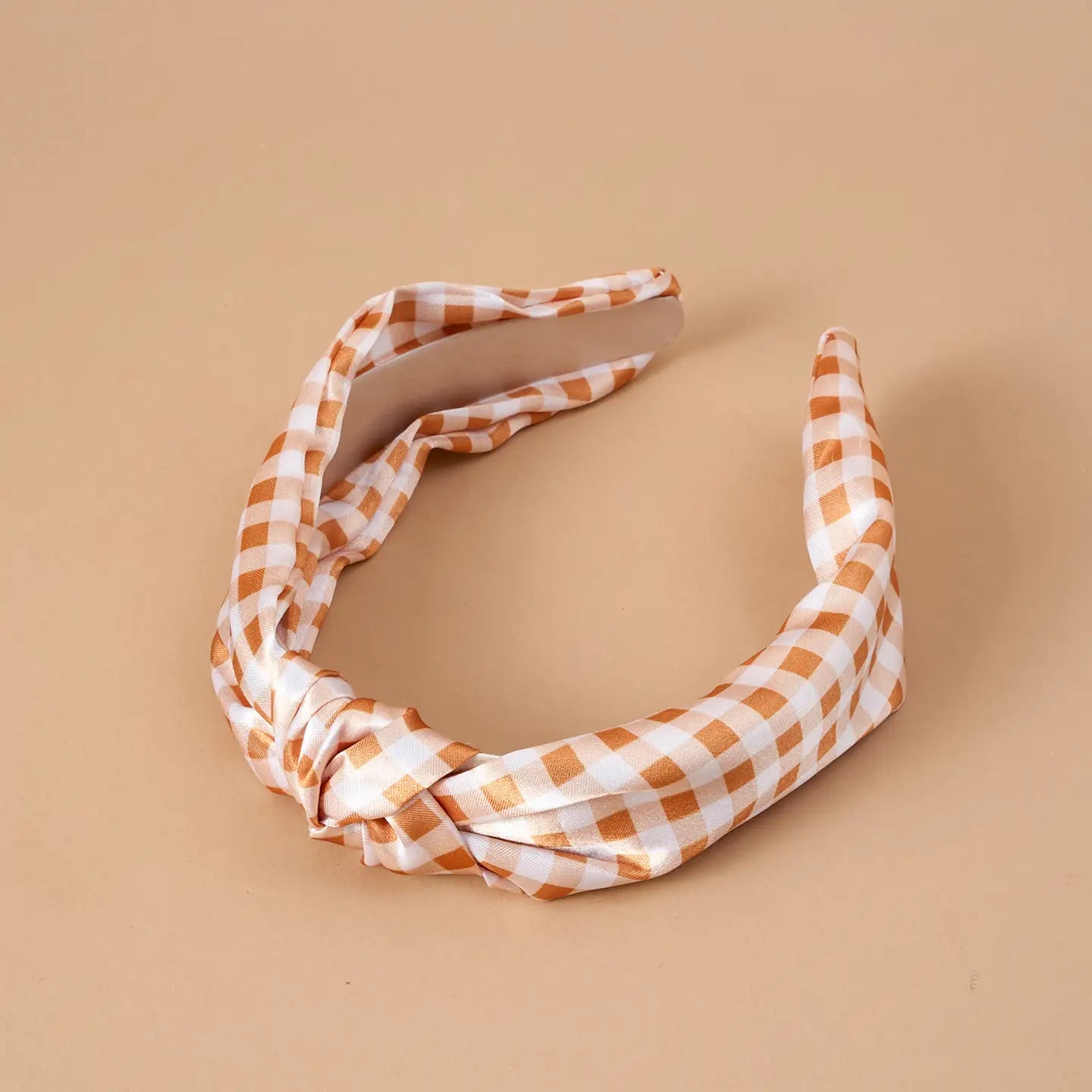 classic twist headband-maple gingham