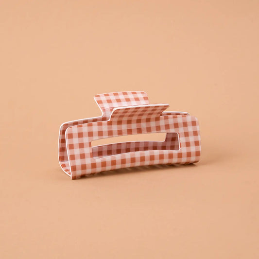 claw clip-maple gingham