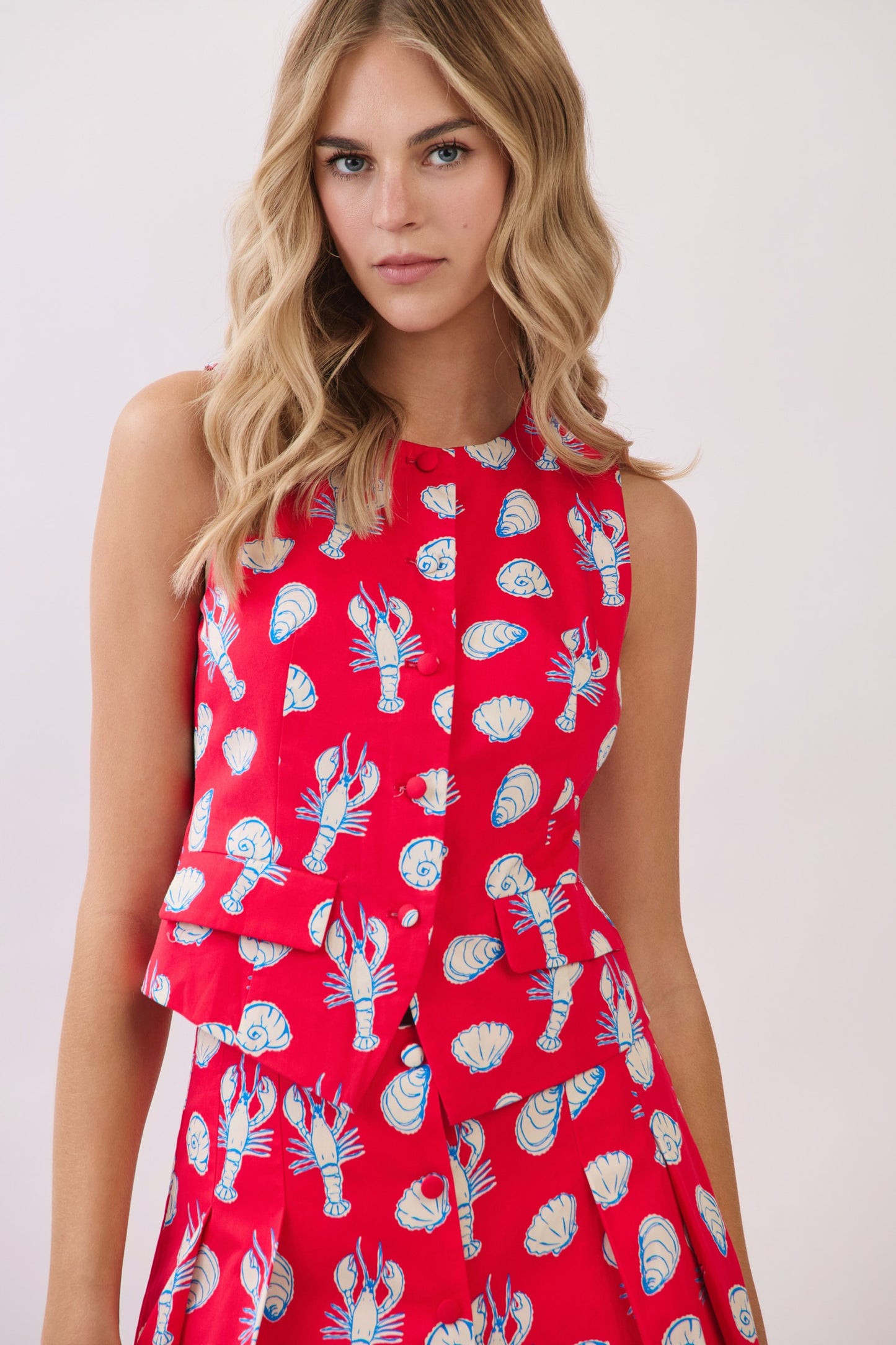 coastal print vest top