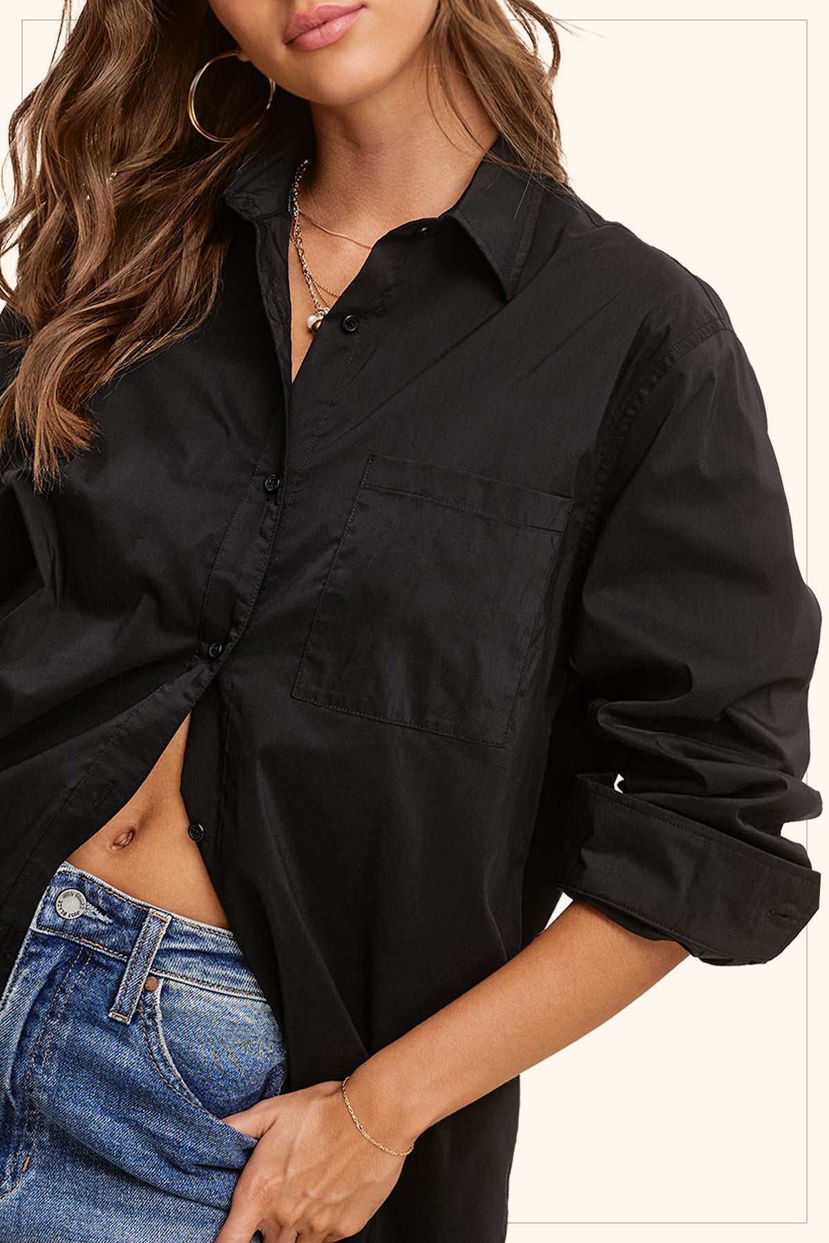 color me in cotton button down shirt
