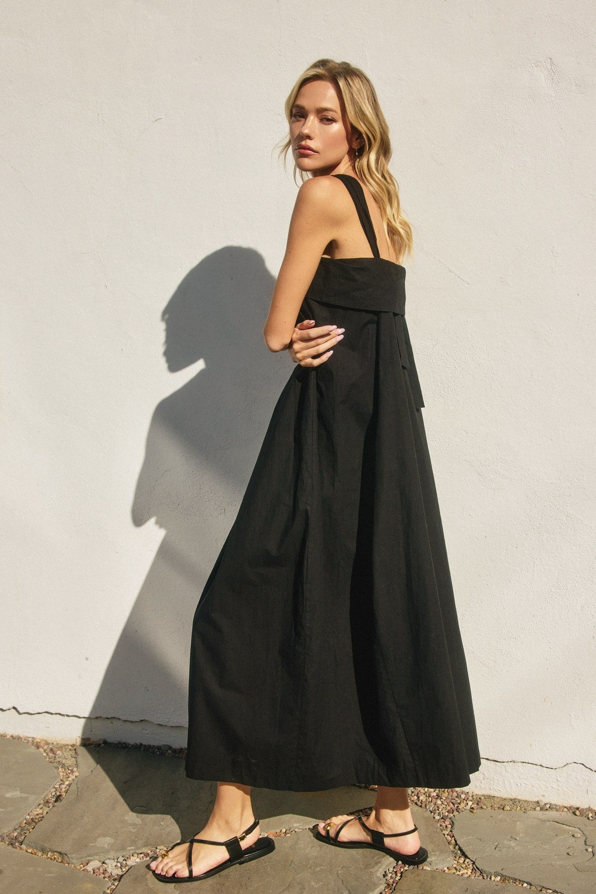 cotton halter neck maxi dress