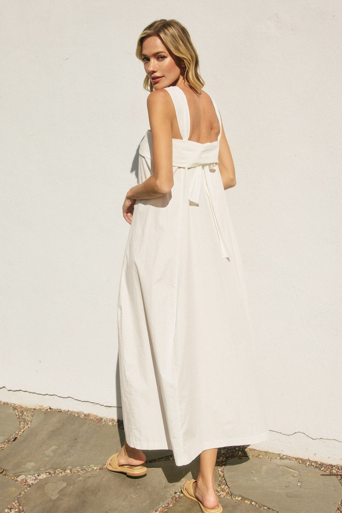 cotton halter neck maxi dress