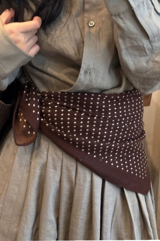 cotton linen polka dot scarf