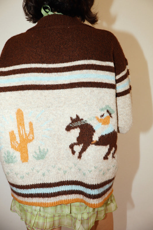 cowboy dessert zip cardigan