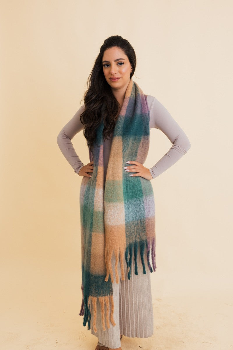 cozy breeze oversized fringe scarf