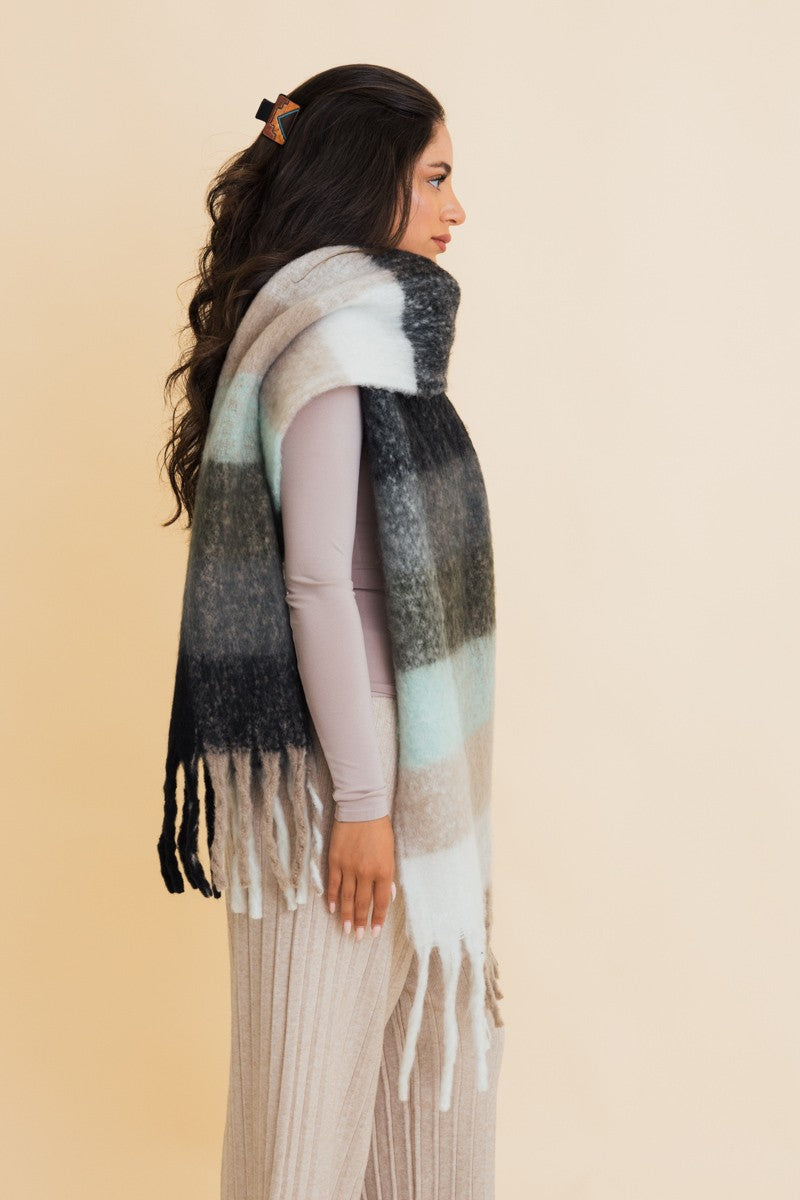 cozy breeze oversized fringe scarf