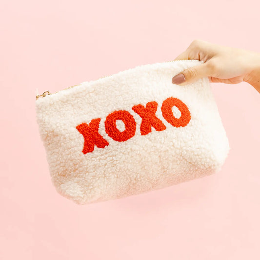 Cream Teddy pouch-XOXO