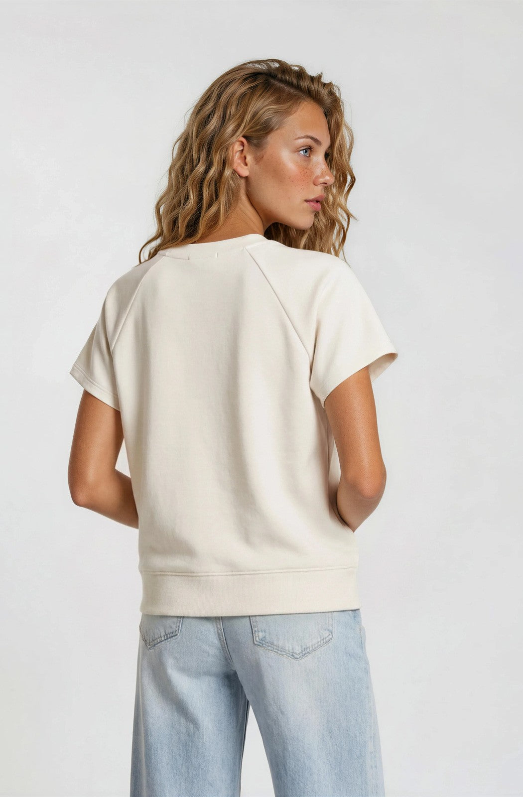 crew neck short sleeve scuba top