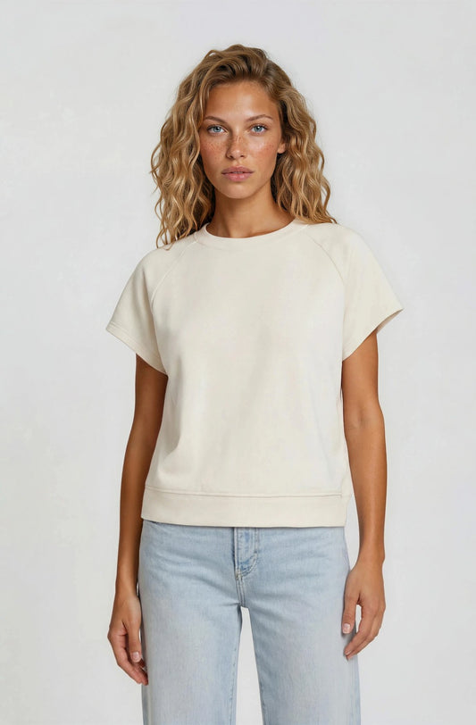 crew neck short sleeve scuba top