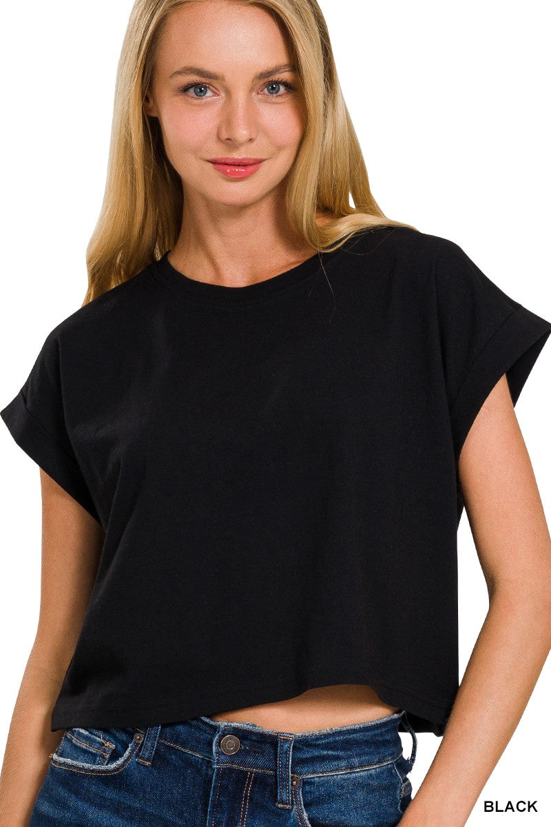 cropped boxy muscle tee