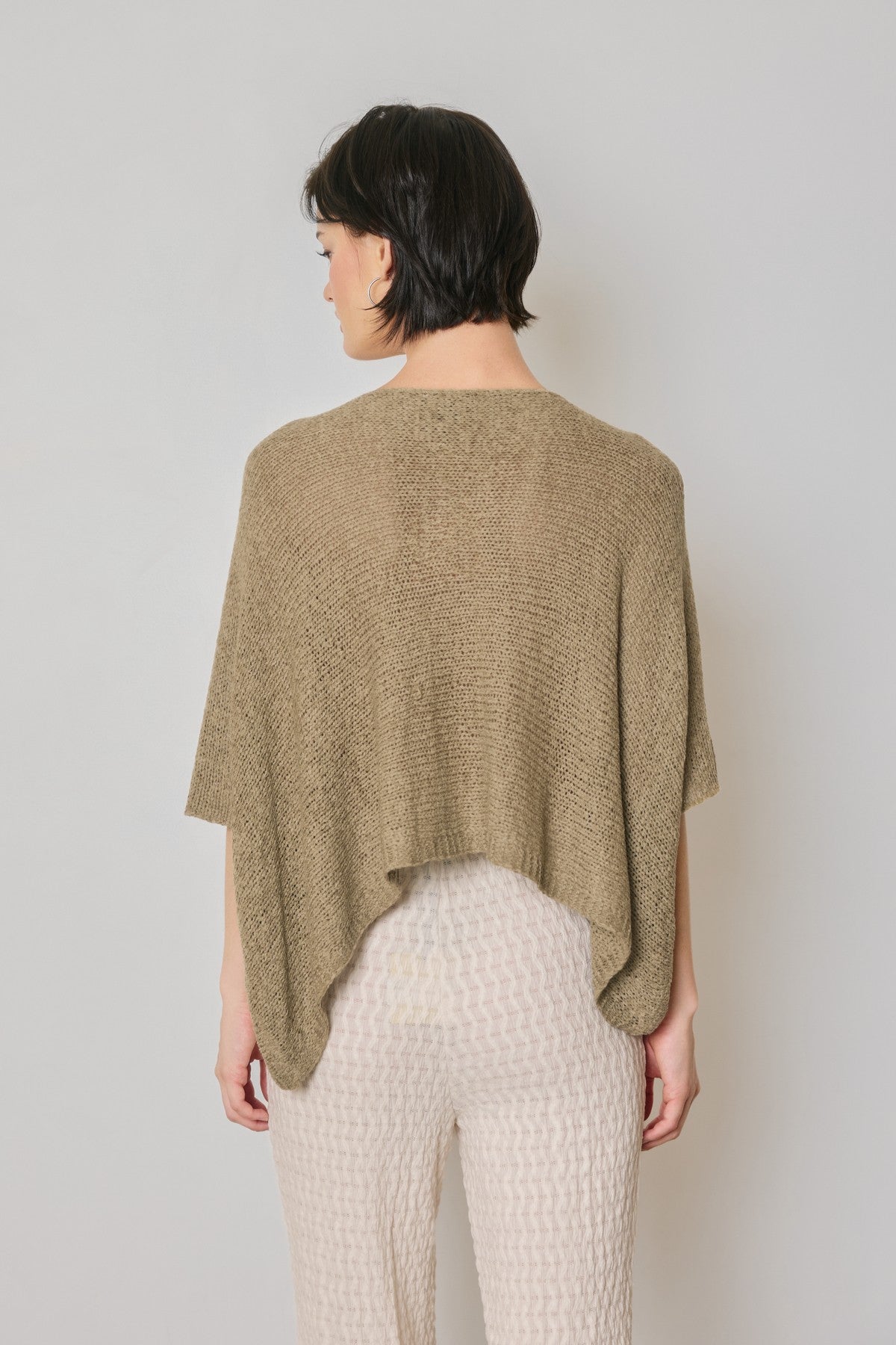 cropped poncho knit sweater top