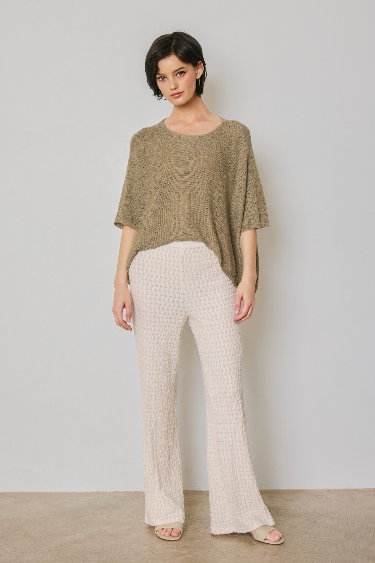 cropped poncho knit sweater top