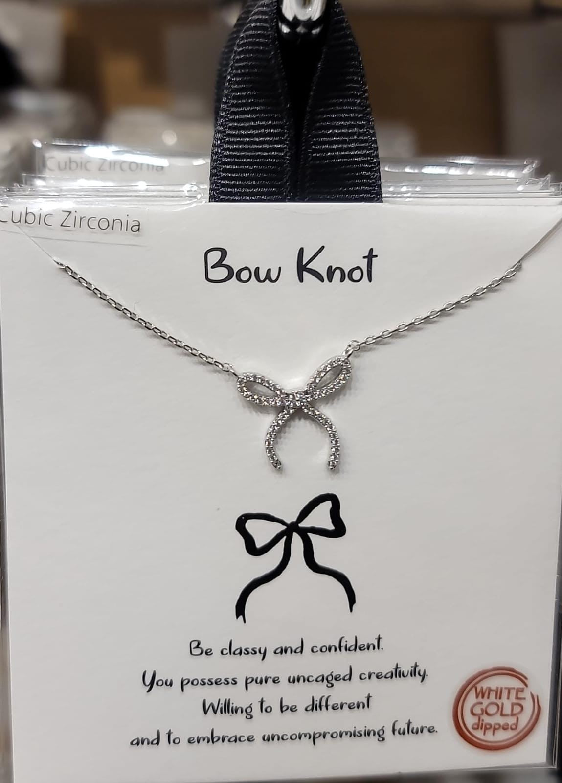 cz bow necklace