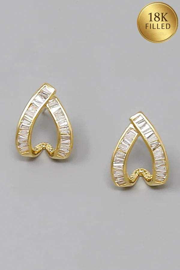 cz pave teardrop 18k gold filled earrings