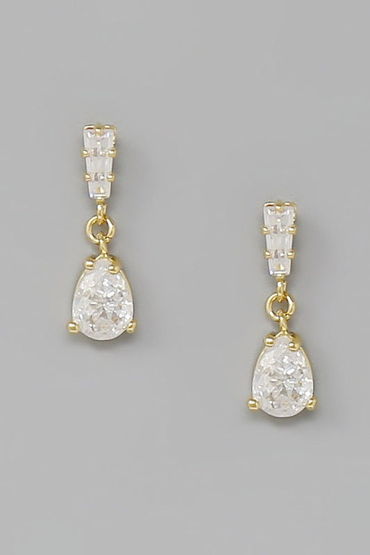 cz teardrop earrings