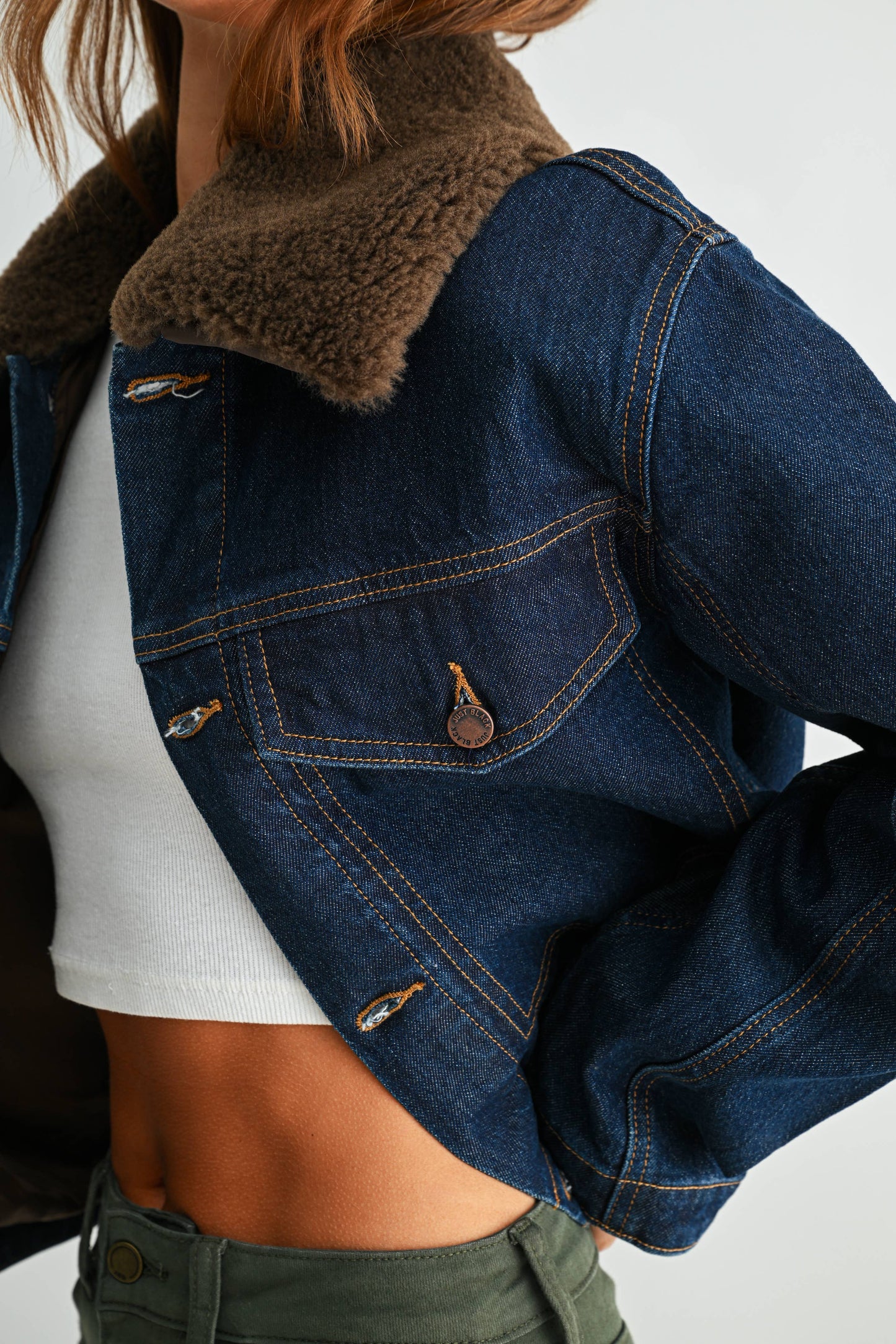 city girl denim fur jacket