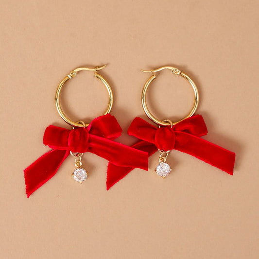 Signature Hoop Earrings-Ruby Ribbon