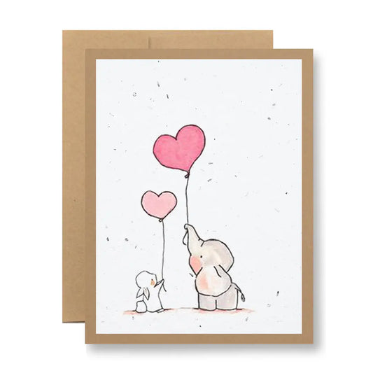 Plantable Seed Paper Greeting Card - {Elephant and Bunny}