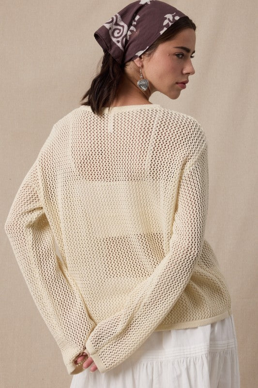 Fish Trio Open Knit Sweater