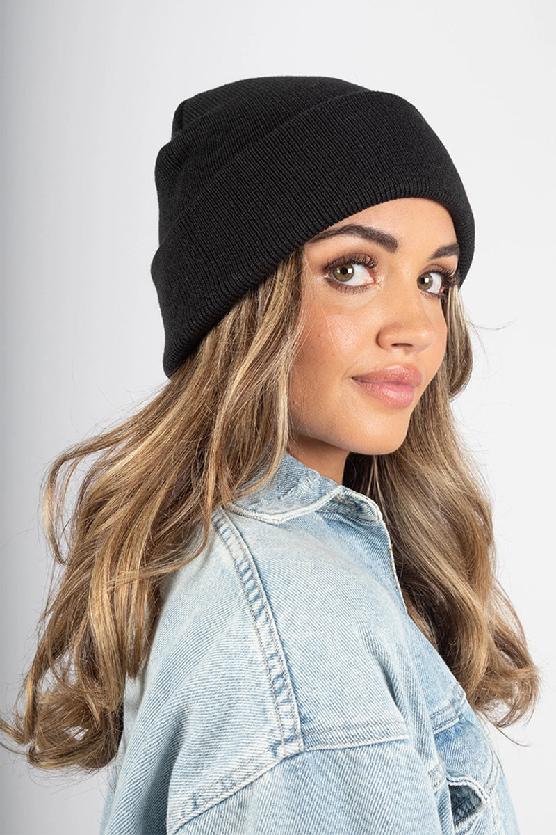 basic knit cuffed beanie