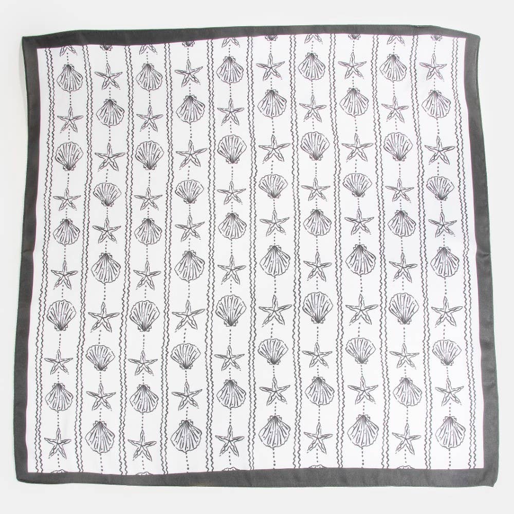 Sealife Seashells And Starfish Bandana Scarf
