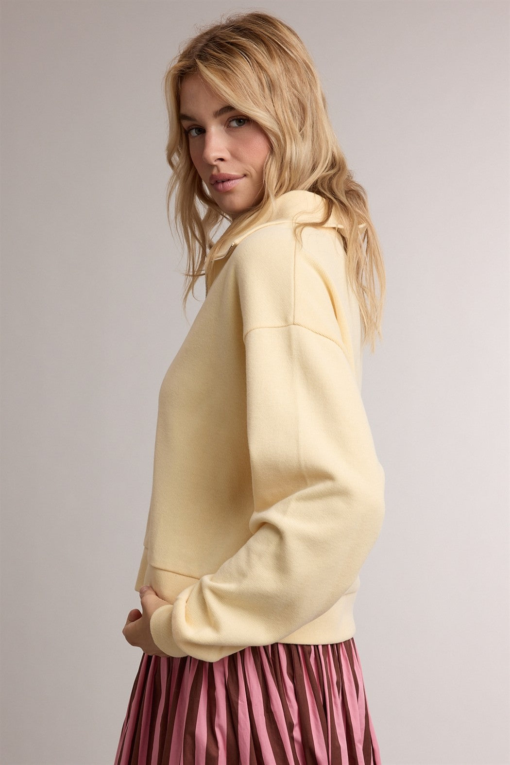 sutton scuba half zip knit sweatshirt