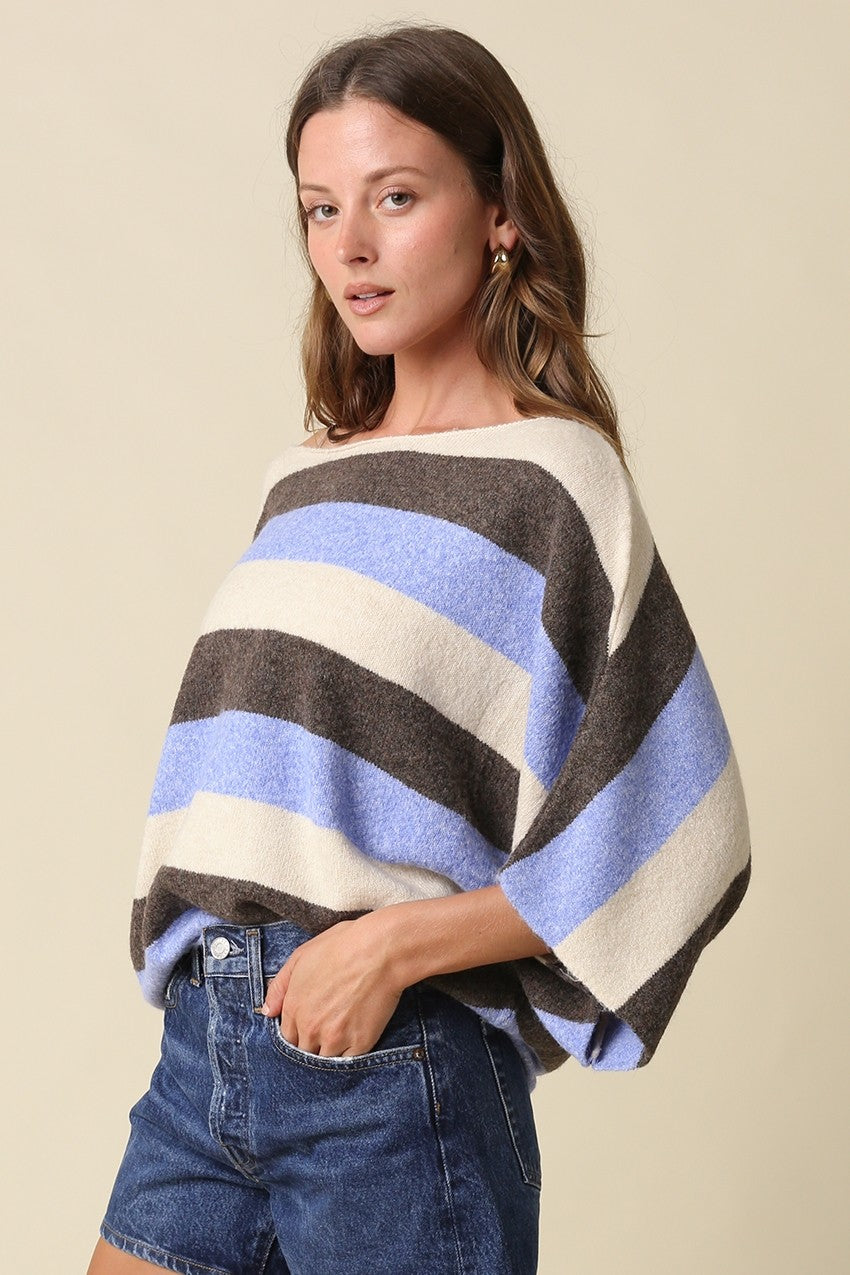 sunday stripe dolman knit top