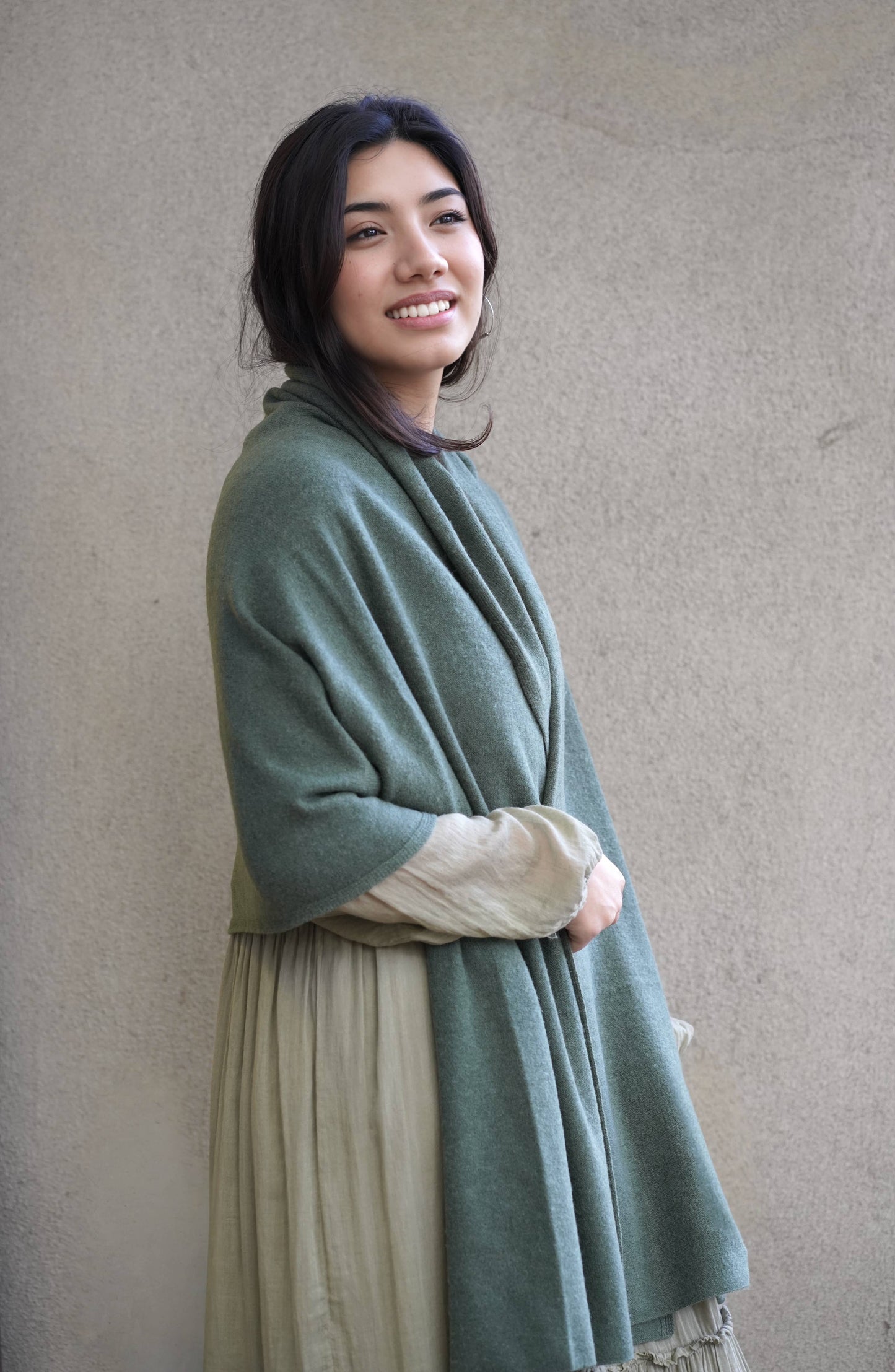 Cashmere Scarf/Wrap Seaweed
