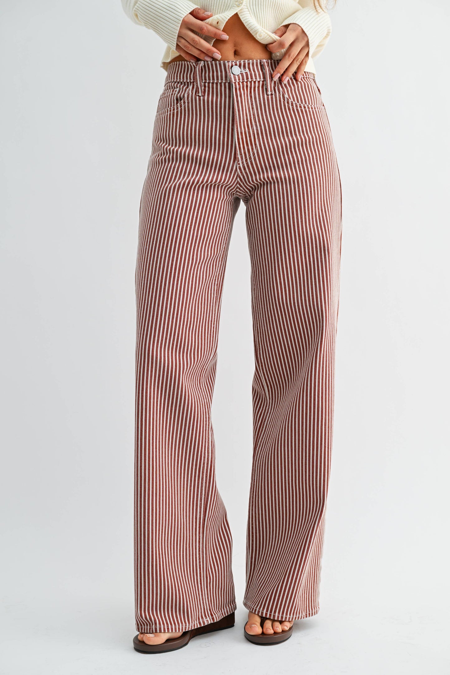 spicy striped wide leg
