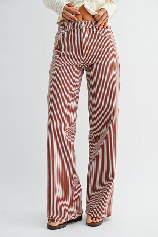 spicy striped wide leg