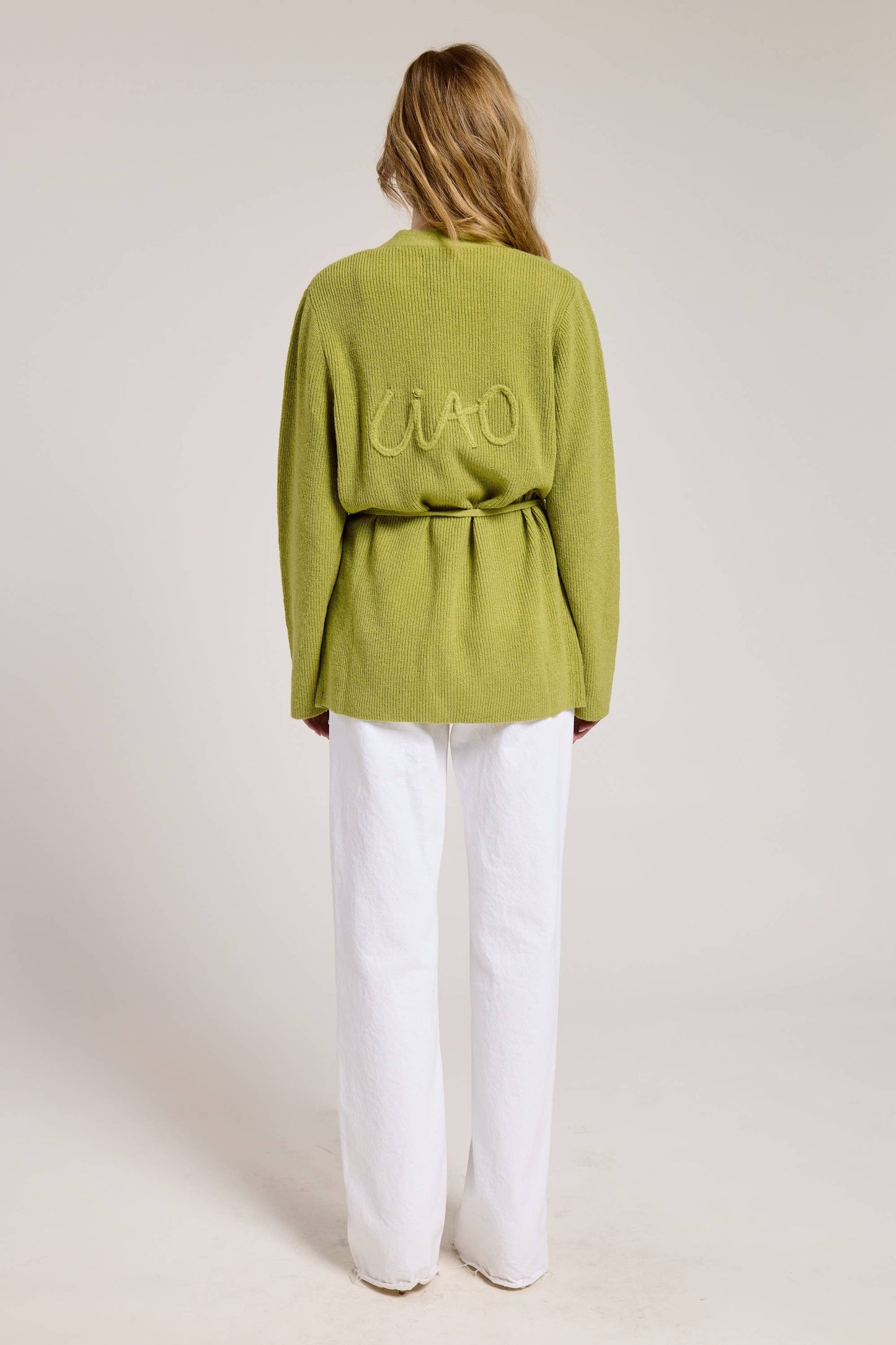 Ciao back Belted Open Knit Cardigan
