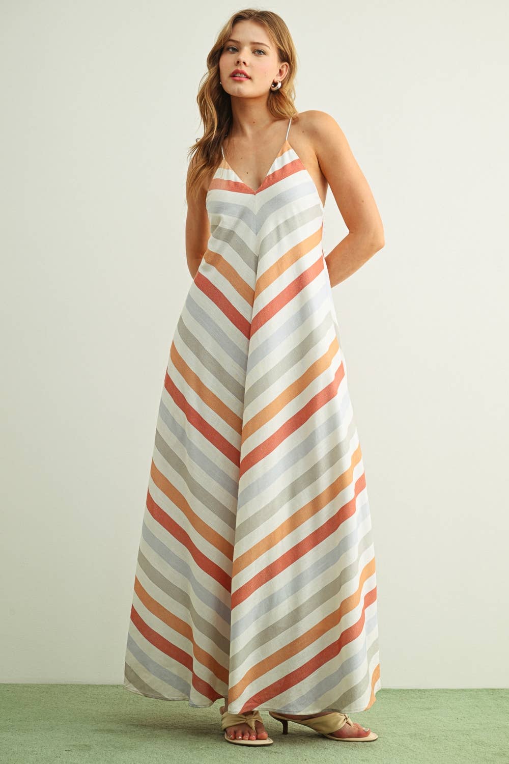 Summer Skies Stripe Maxi Dress