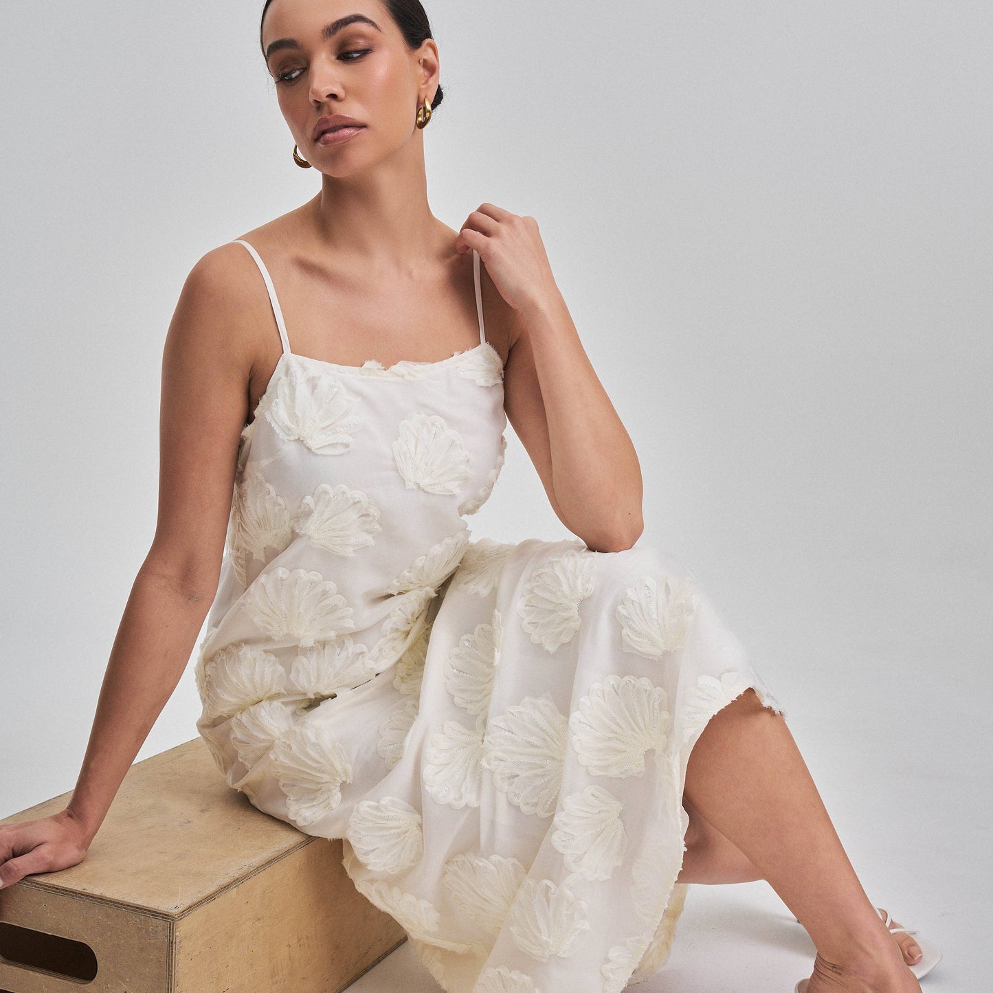 Textured cami maxi dress