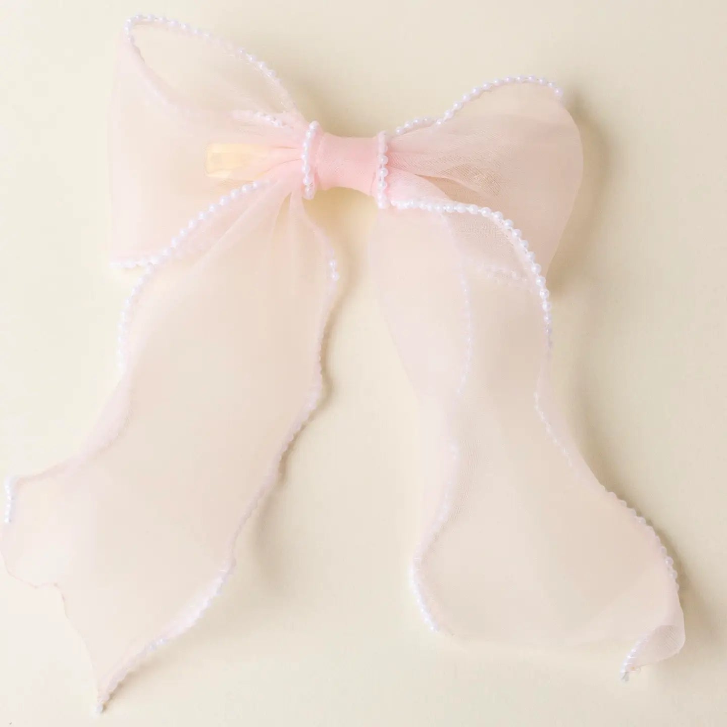 Sheer Pearl Hair Bow