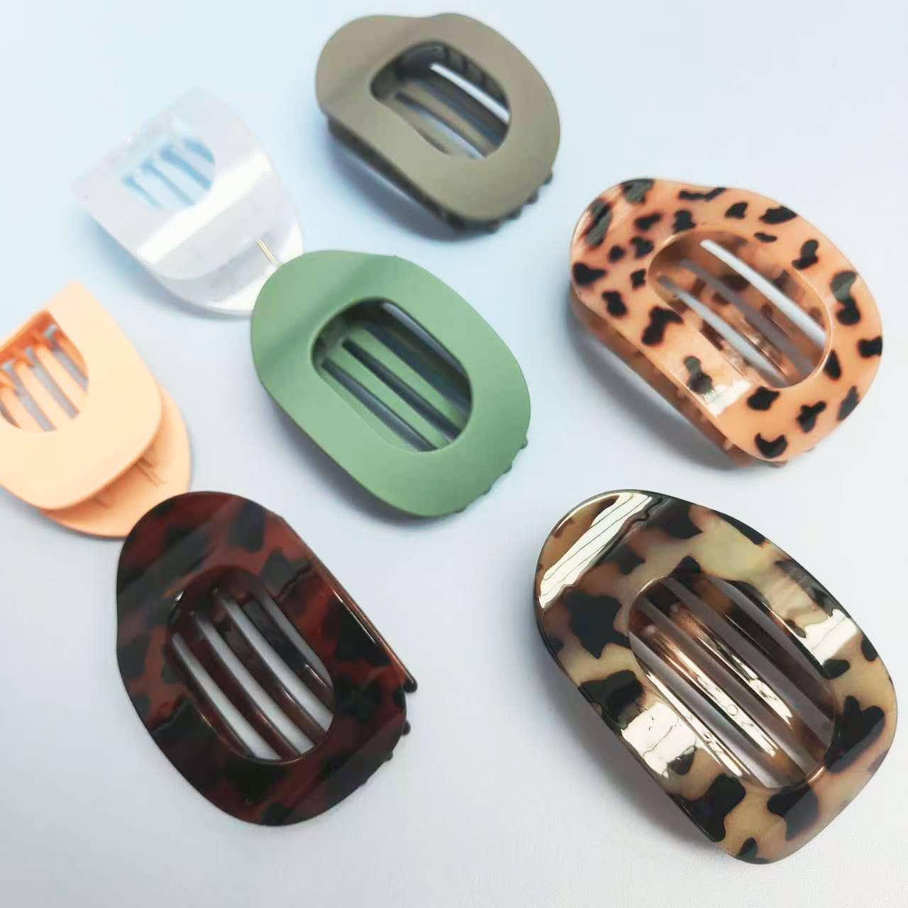 Oval Flat Hair Clip for Women, Strong Grip Clamp